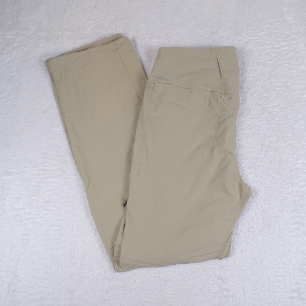 Columbia Women's Beige Convertible Outdoor Pants Mid Rise Omni-Shield Size 10